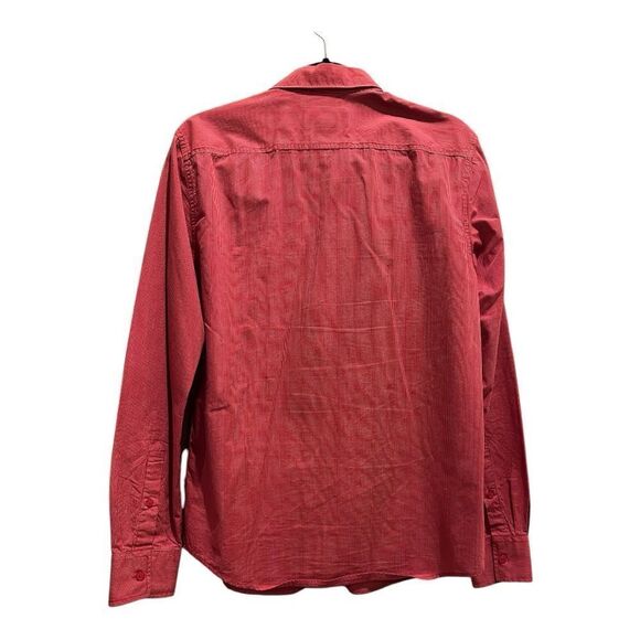America Rag Red Casual Button Down Shirt with Long Sleeves medium like new - Picture 5 of 11